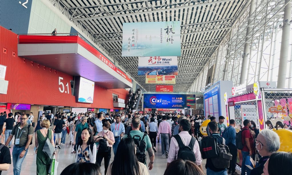 Inside view of Canton Fair exhibition hall